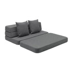 By KlipKlap KK 3-Fach Klappsofa XL Soft 140 cm Blau Grau mit Grau