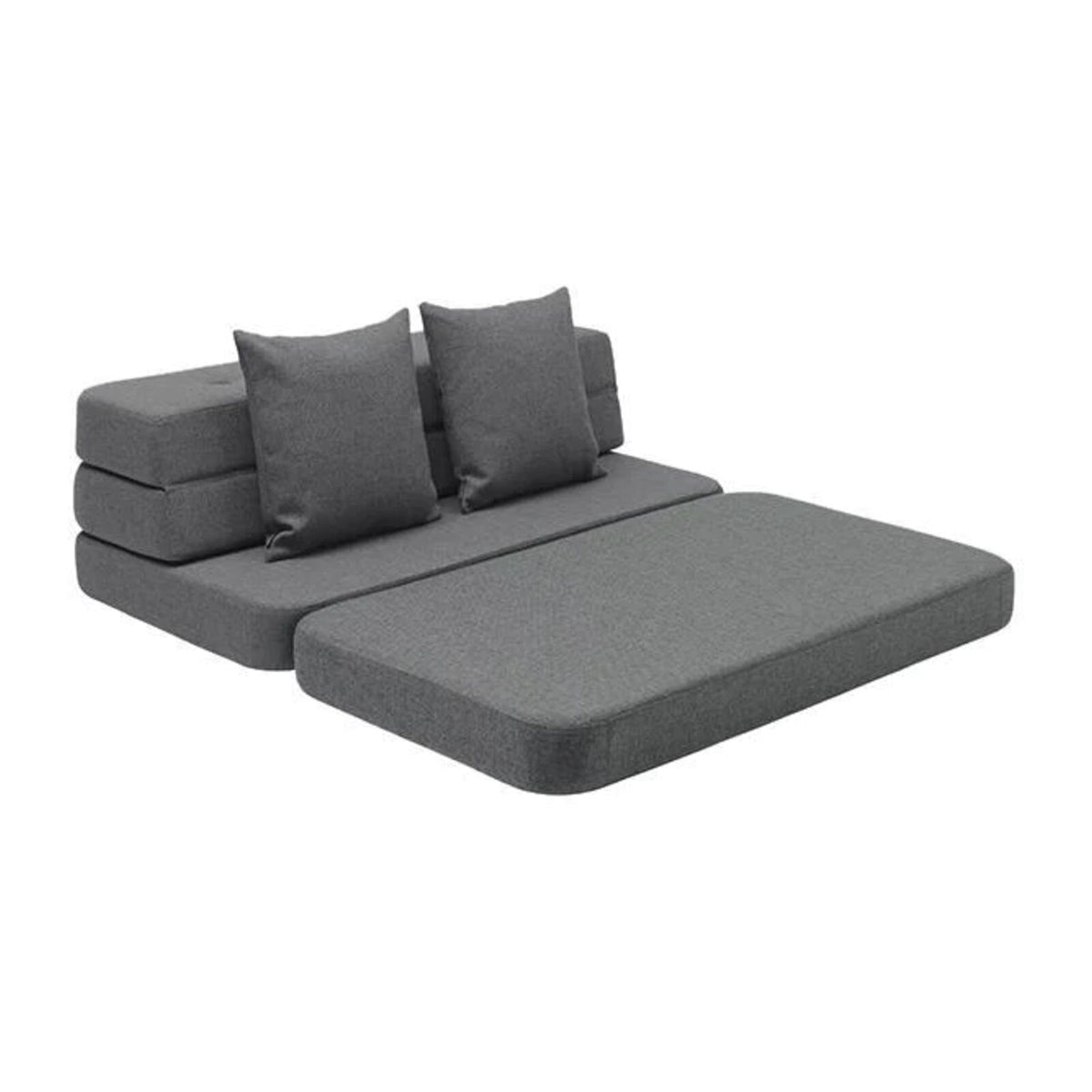 By KlipKlap KK 3 Fold Sofa XL Soft 140 cm Blågrå med Grå