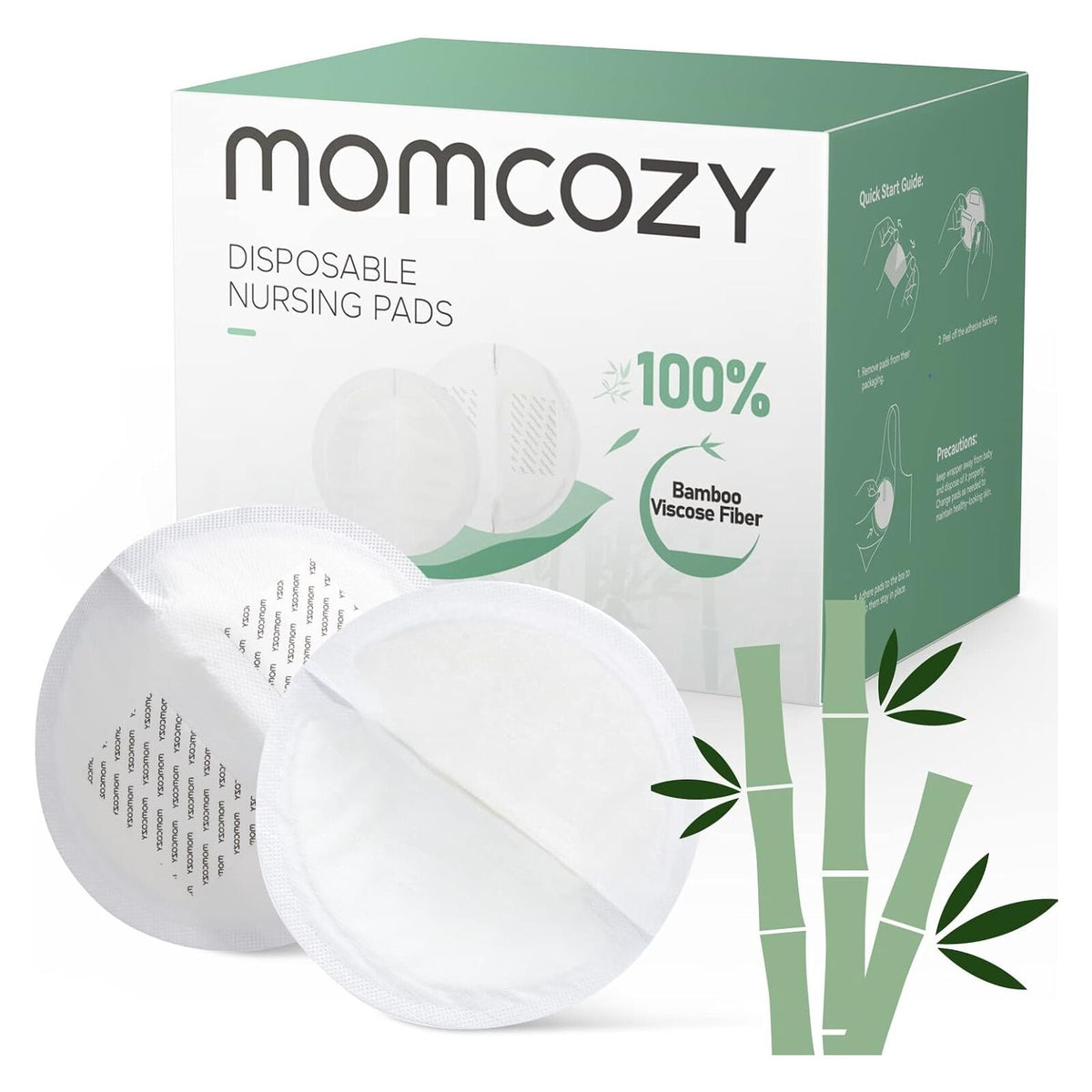 Momcozy Bambufiber Engångs - 80 stycken Amningsinlägg
