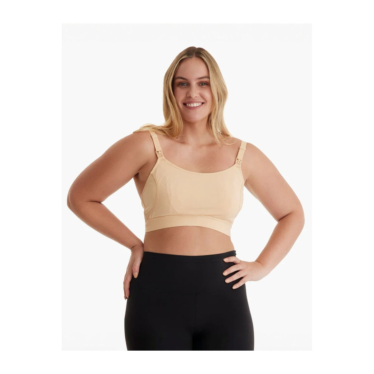 Momcozy YN08 2XL Kädet vapaana -pumppausrintaliivit Natural