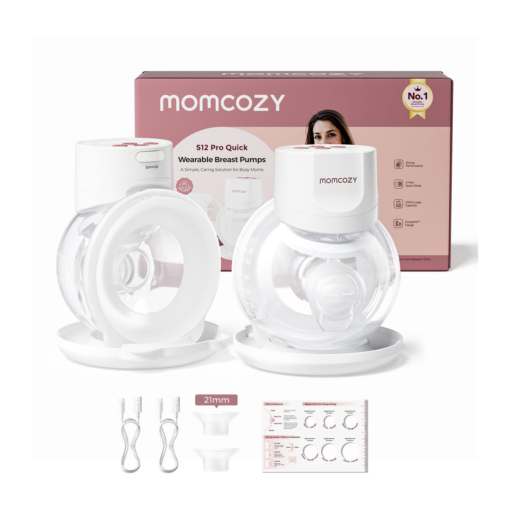 Momcozy S12 Pro+ Dubbelpack bärbar bröstpump Vit