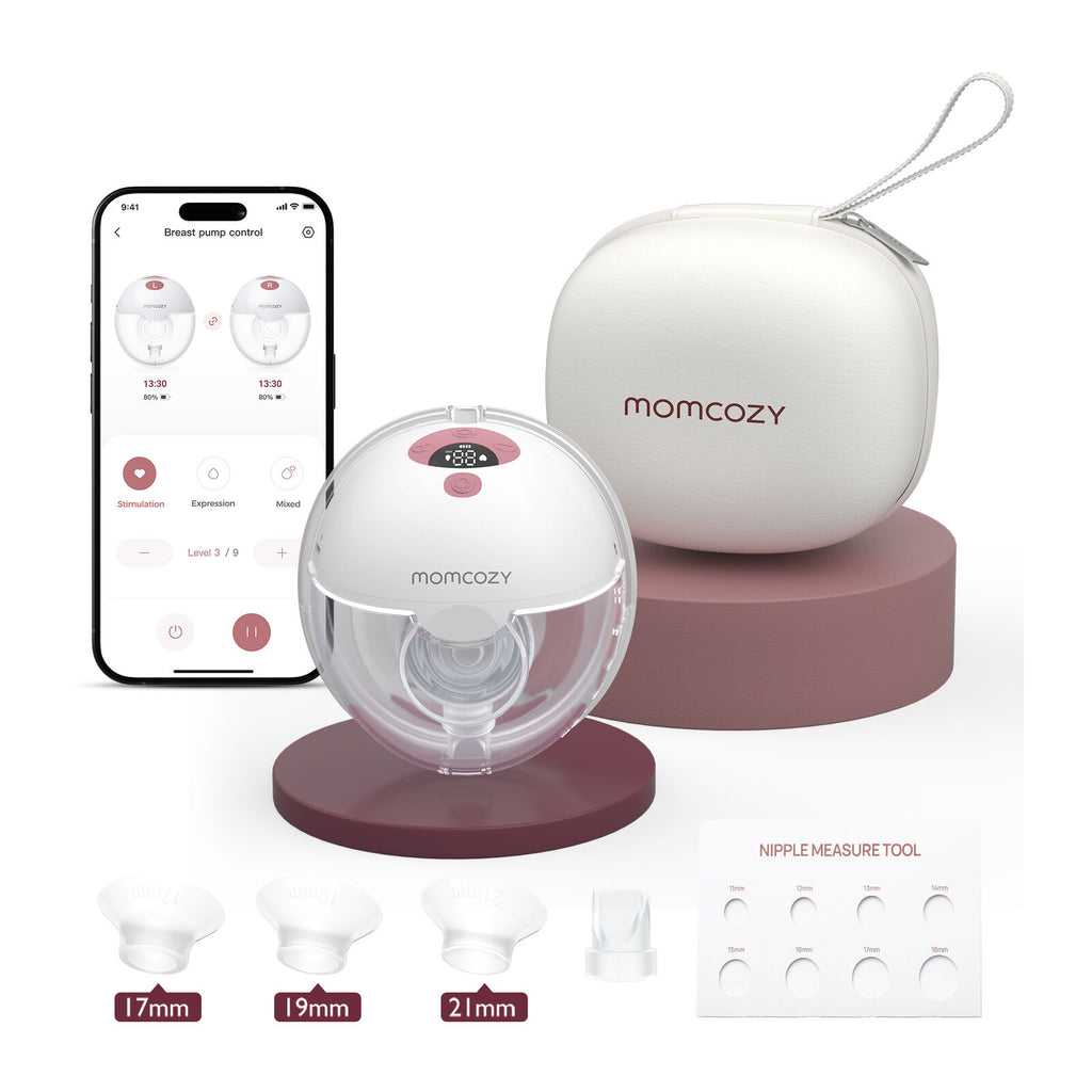 Momcozy M5 Smart Dobbeltpakke Bærbar Brystpumpe Rød