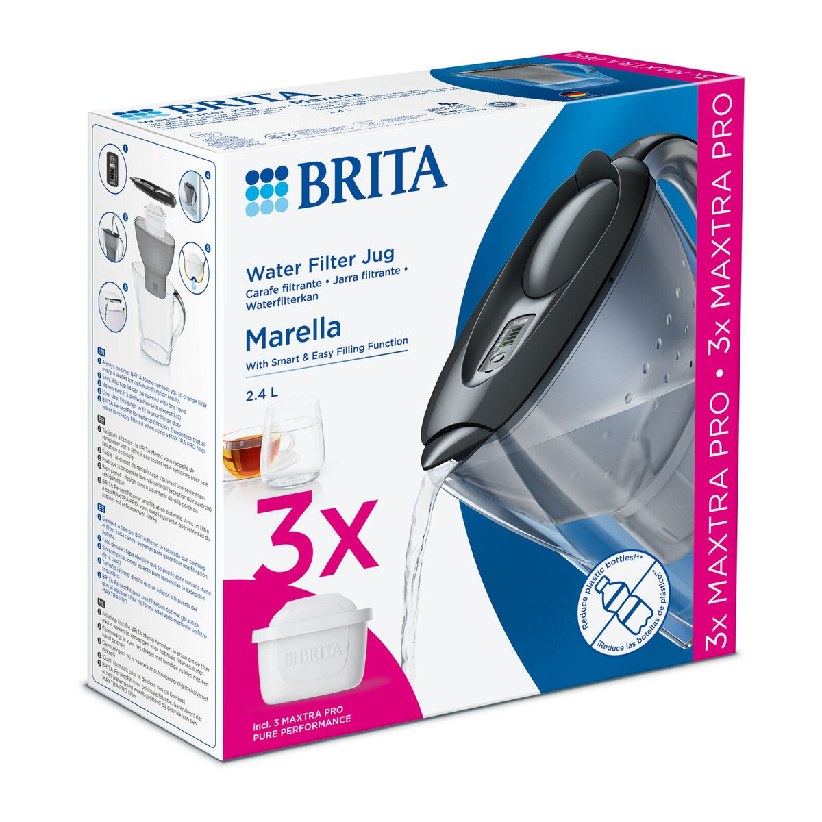 Brita Marella ME4W inkl. 3 MXPro Kande Vandfilter Grafit