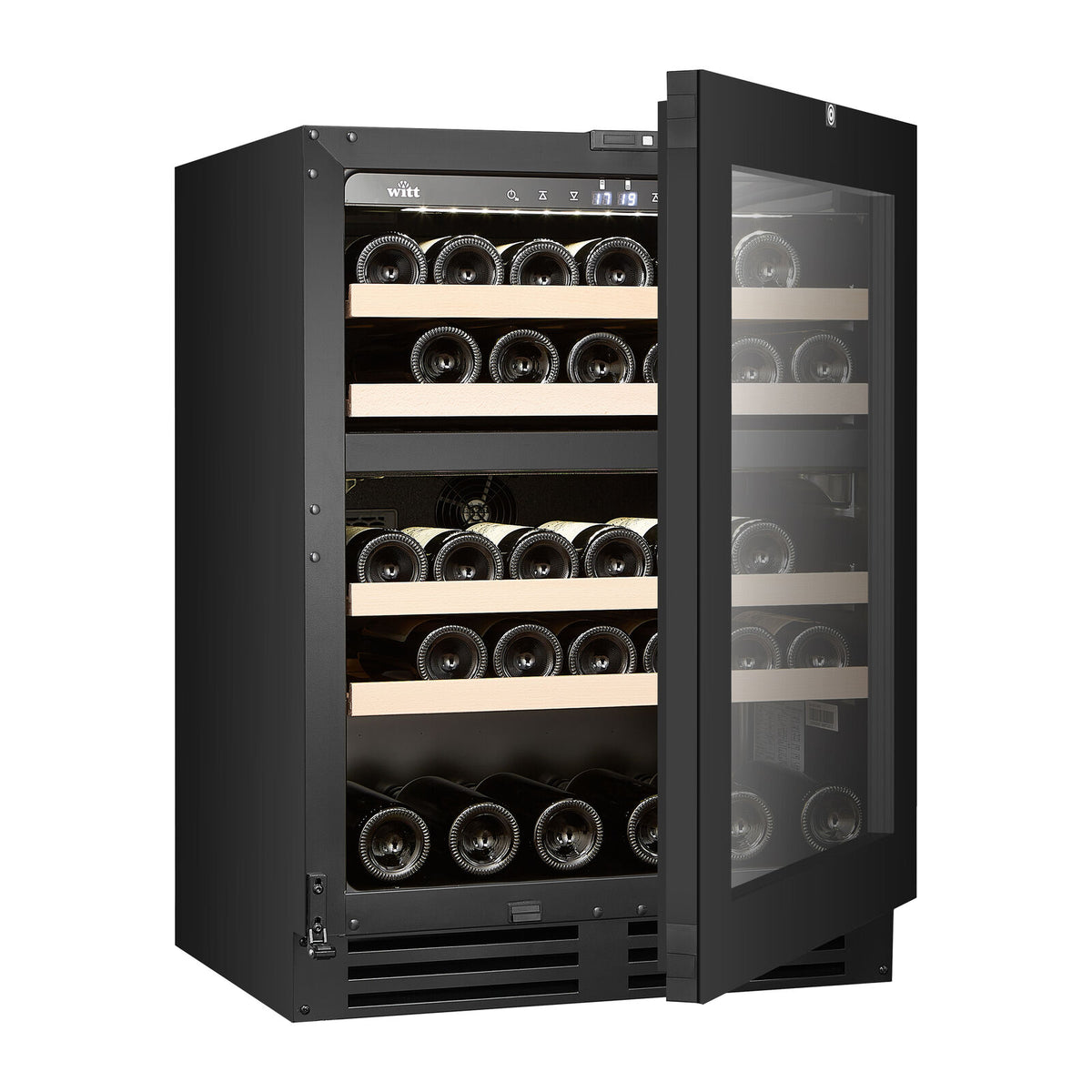 Witt WU6082T2-2B39 Undercounter Wine Black