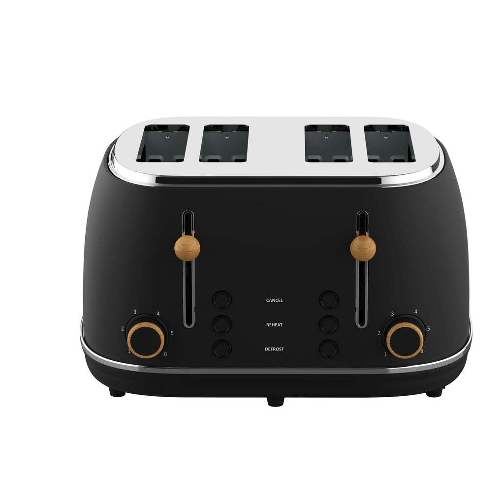 Witt Premium 4-skivers Brødrister Tre Svart