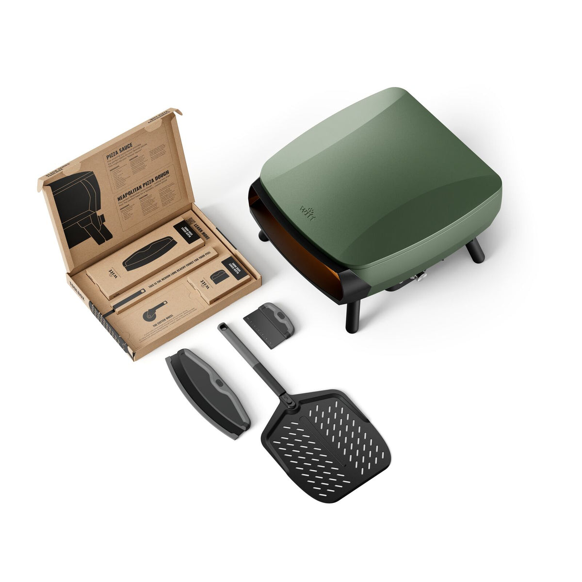 Witt Piccolo Rotante 13in DE incl toolbox 2 Pizza oven Green