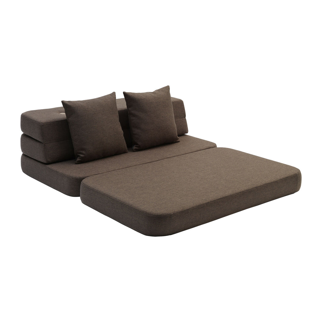 by KlipKlap 3 Fold Sofa 120 cm Brown