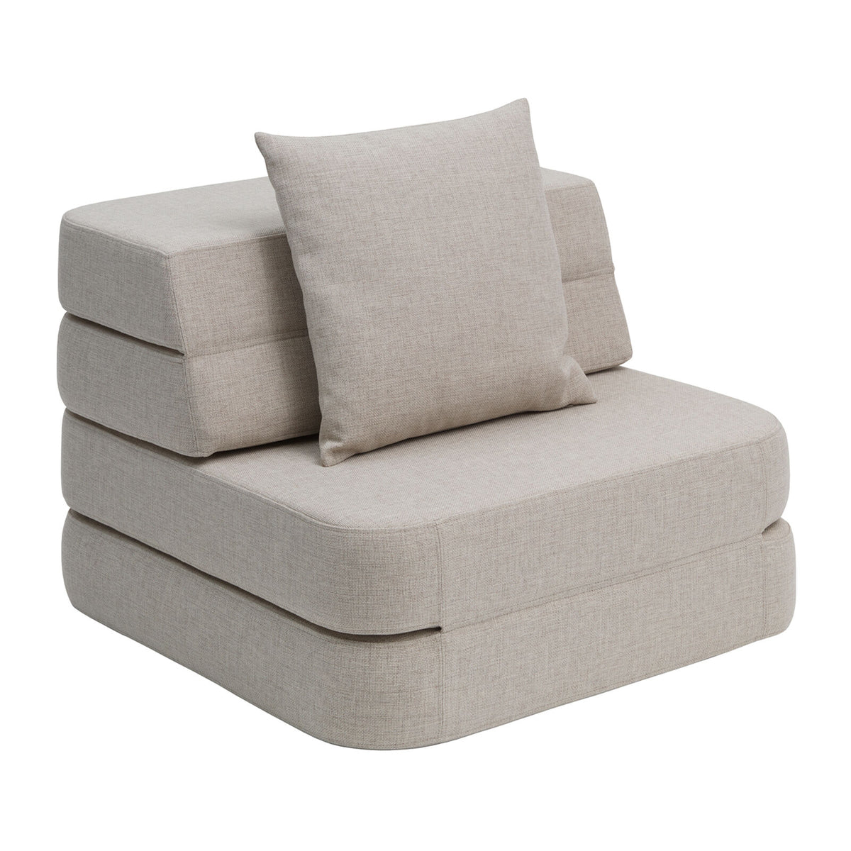 by KlipKlap 3 Fold Sofa Single Soft Beige