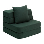by KlipKlap 3 Fold Sofa Single Soft Deep Green