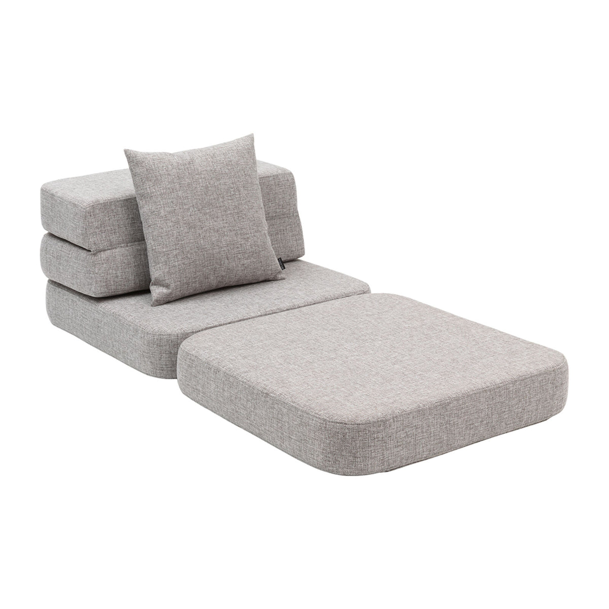 by KlipKlap 3 Fold Sofa Single Soft Multi Grey