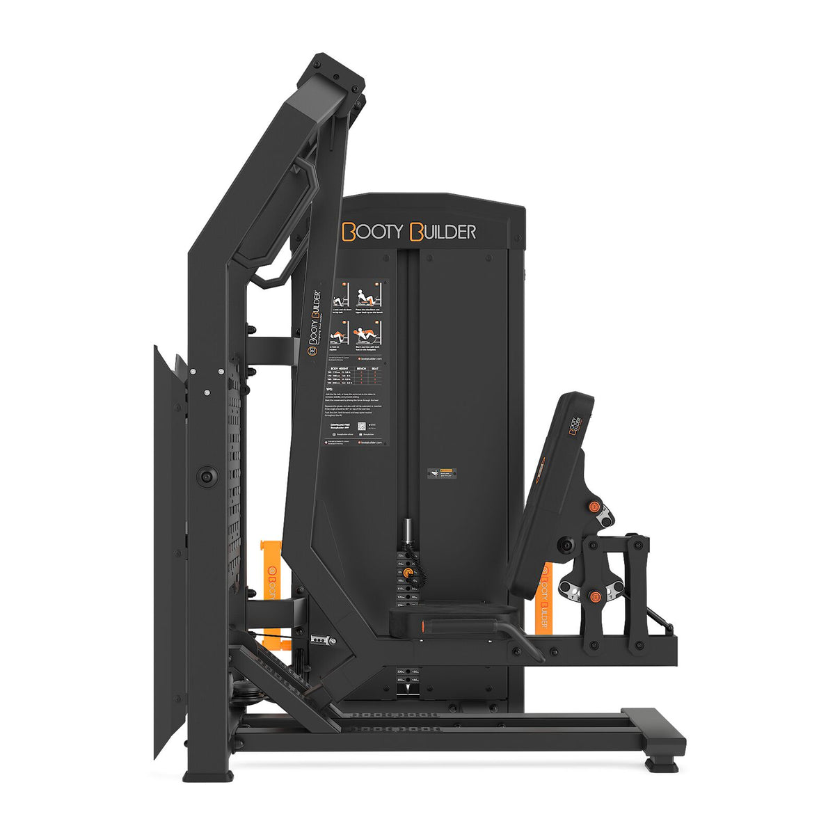 Booty Builder Pendulum Hip Press, pinokuormattu voimaharjoittelulaite, musta