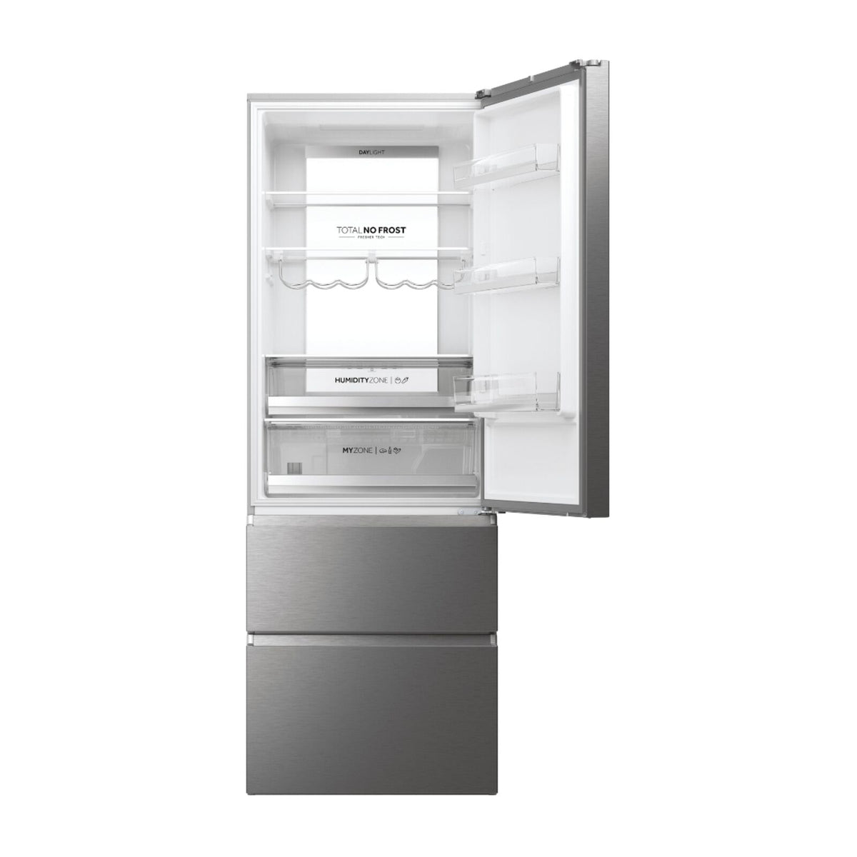 Haier HTW7720DNMP Kjøleskap-fryser Rustfritt stål