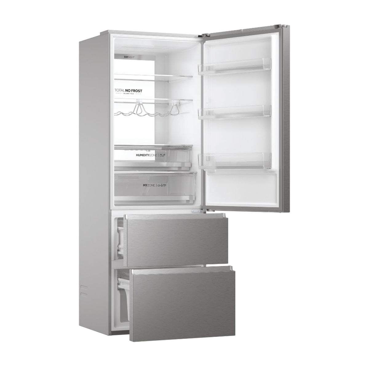 Haier HTW7720BNMM Kjøleskap-fryser Rustfritt stål