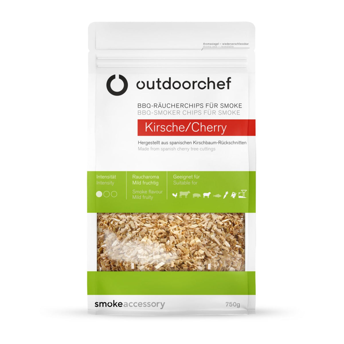 Outdoorchef røykechips kirsebær for røyking av tre