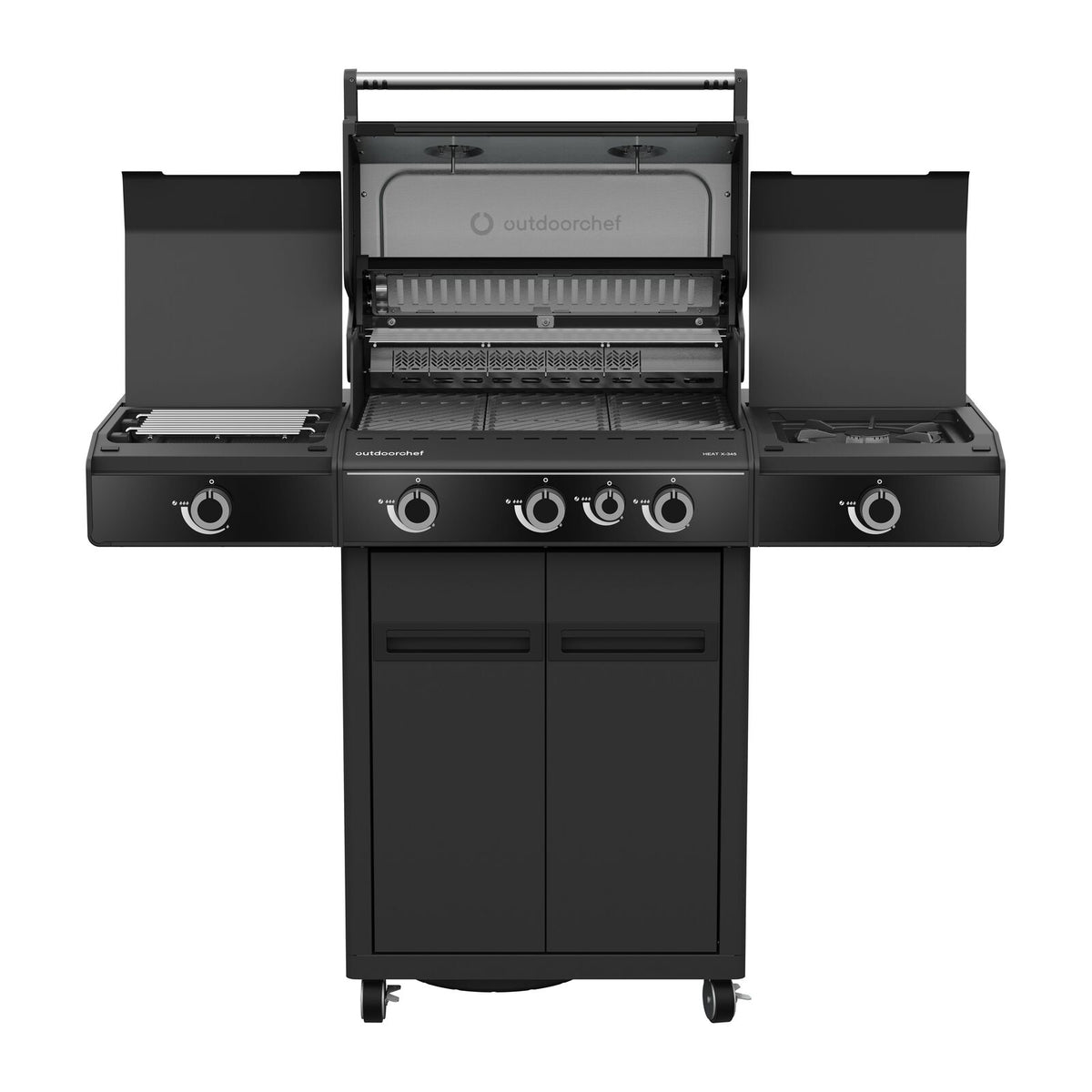Outdoorchef BBQ-asema Heat X-345 30 mbar Kaasugrilli Musta
