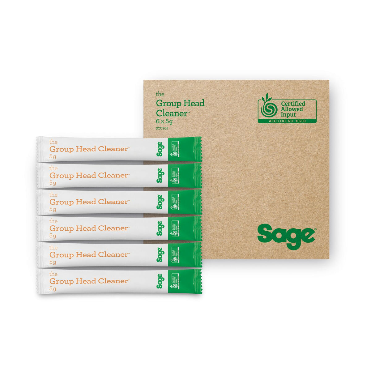Sage SCC201 Gruppehode-rens x 6 Hvit