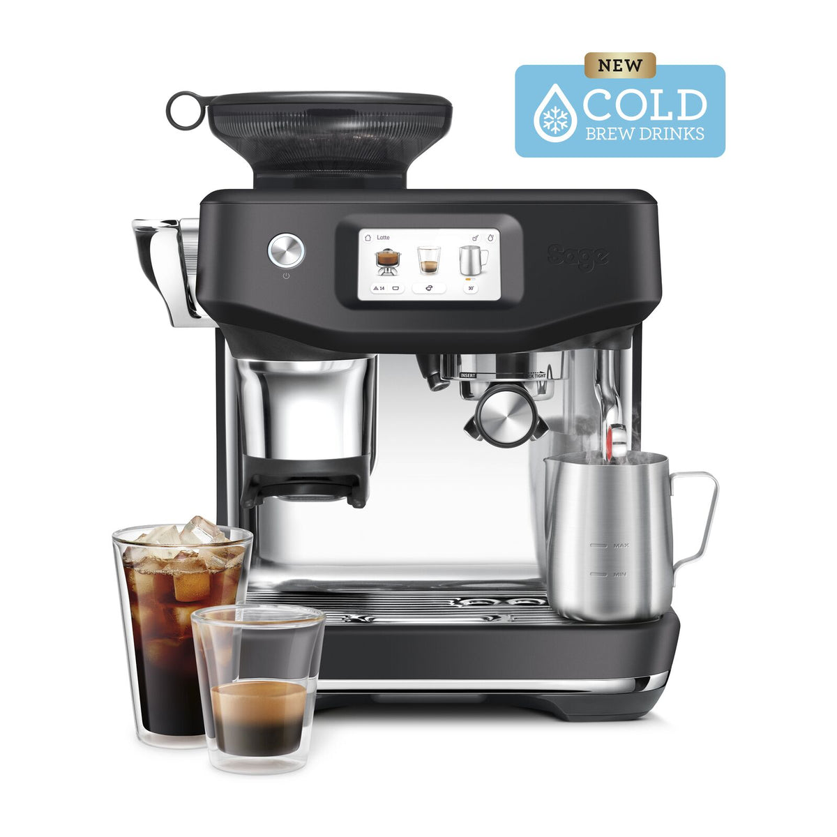 Sage Barista Touch Impress Cold -espressokeitin, Black Truffle