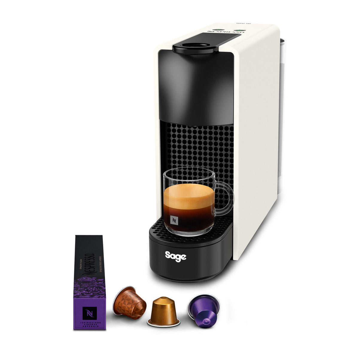 Sage SEC220WHT Nespresso Essenza Mini kapselmaskin vit