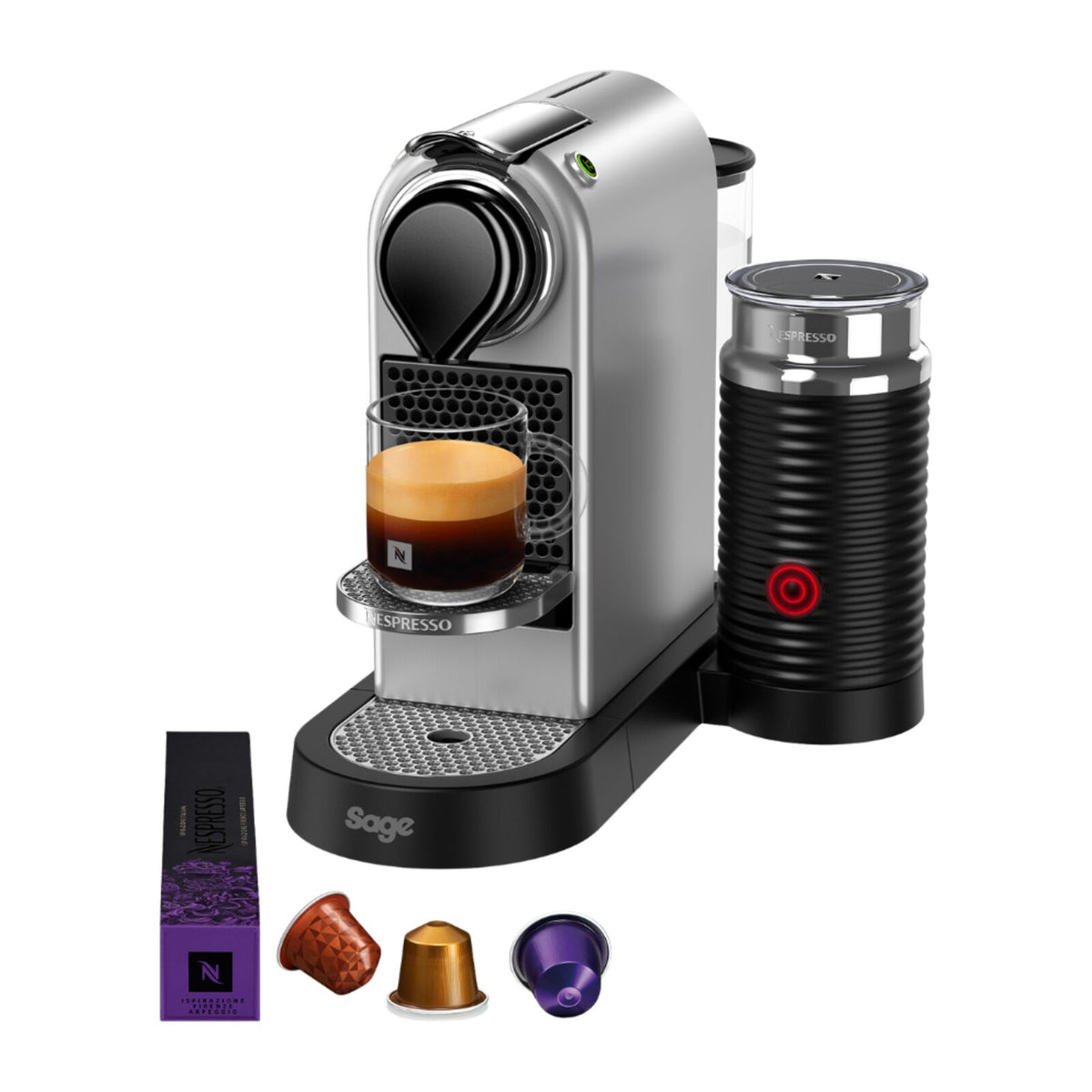 Sage SEC660SIL Nespresso CitiZ & Milk kapselmaskin Silver