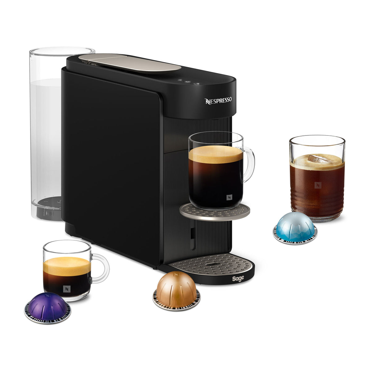 Sage SNV620BLK Nespresso Vertuo Up kapselmaskin svart